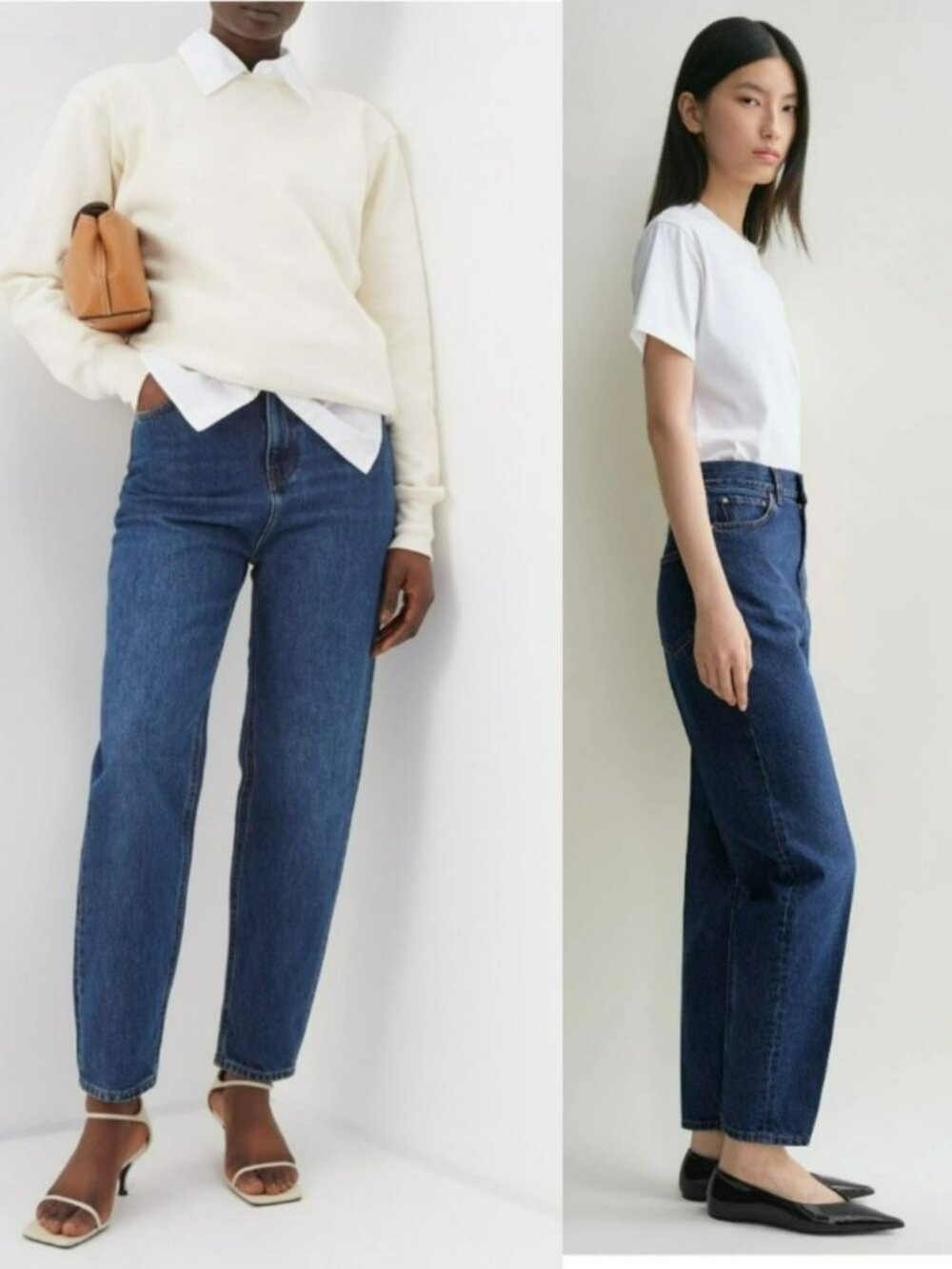 Toteme $360 Dark Wash Blue Tapered Leg Denim Jeans Womens 25 223-231-741 - Picture 2 of 14